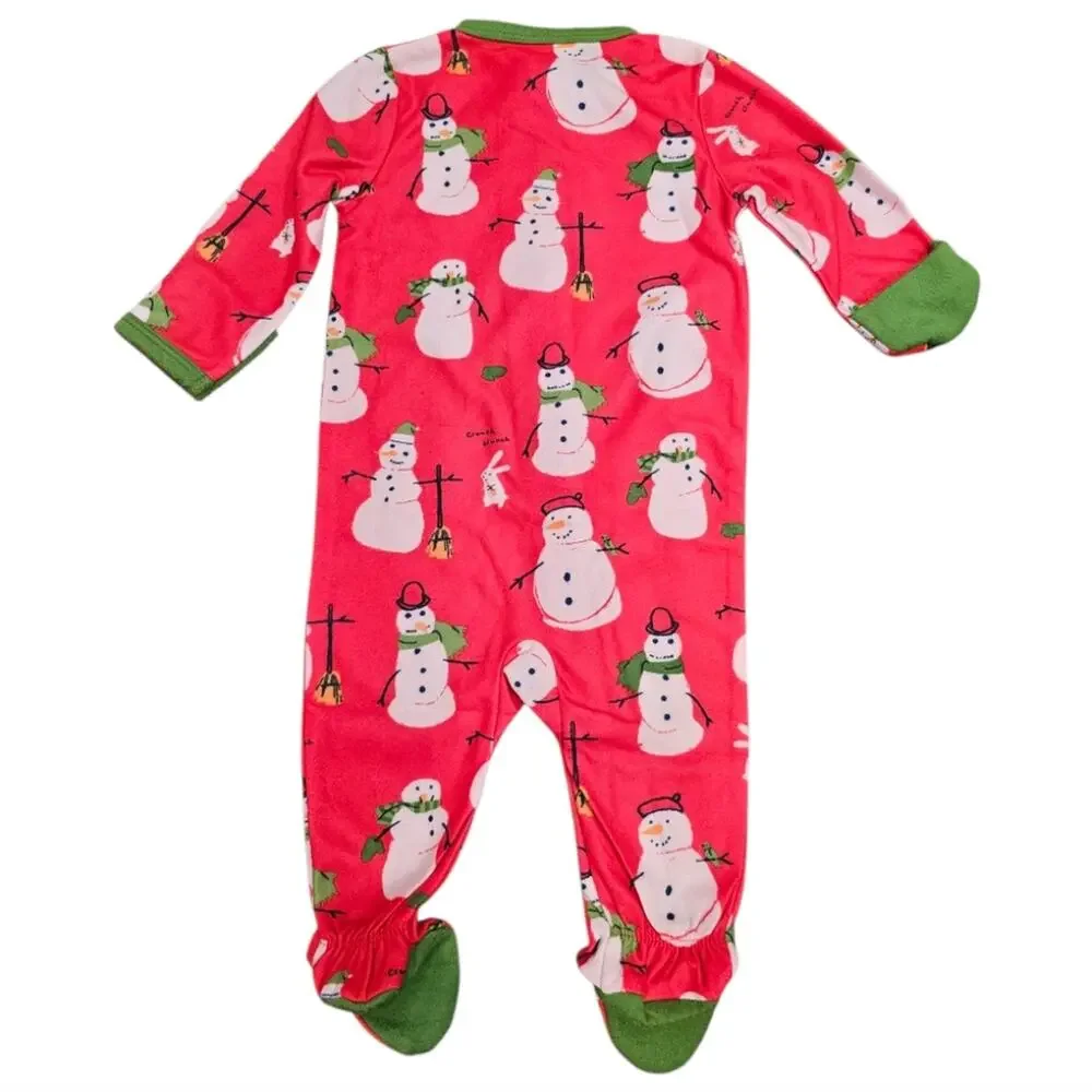 Munki Munki Perfect Pajamas Snowman Footed And Mitten Onesie